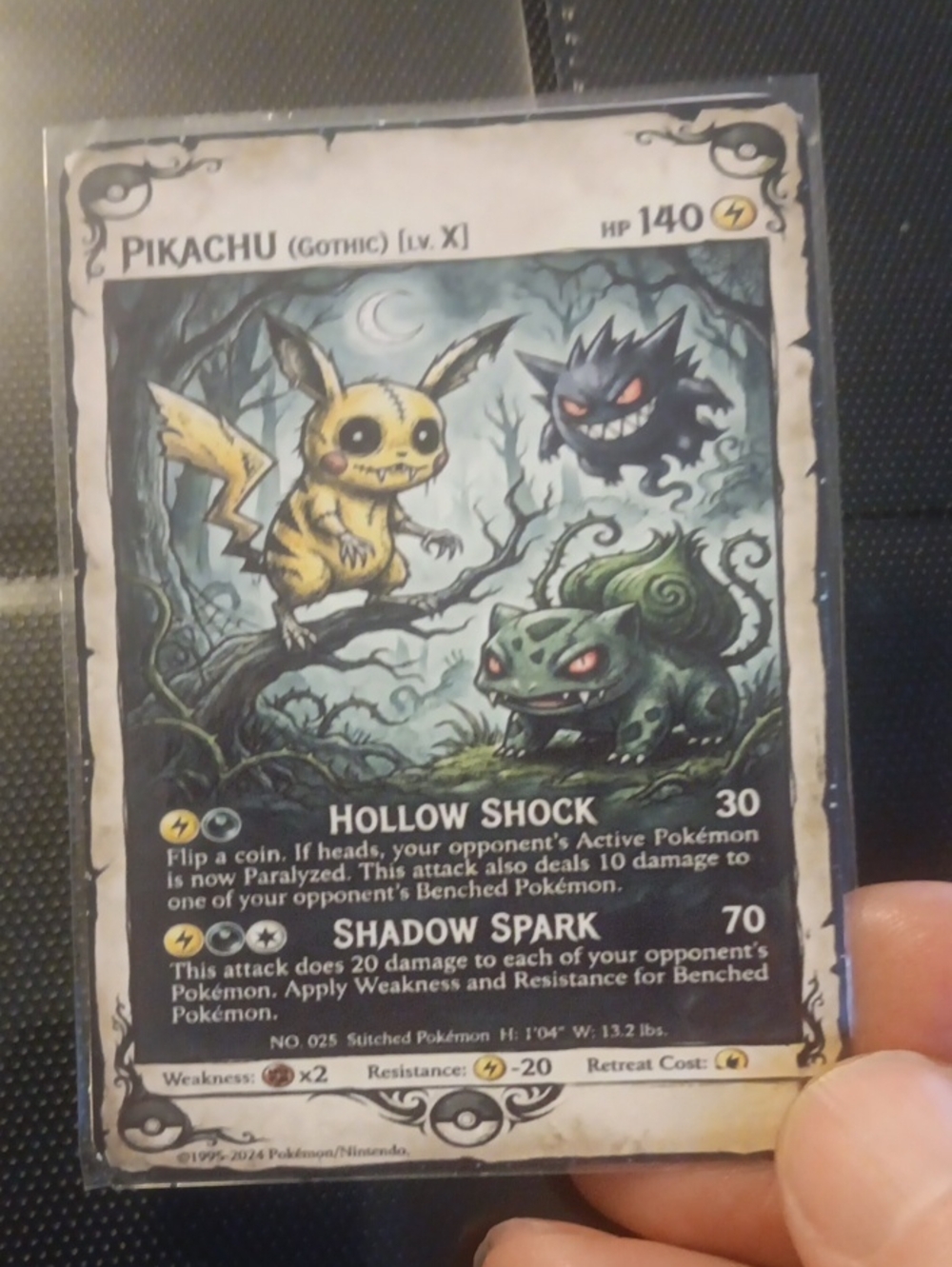 Pikachu (Gothic) Collectible Pet Card - Yellow
